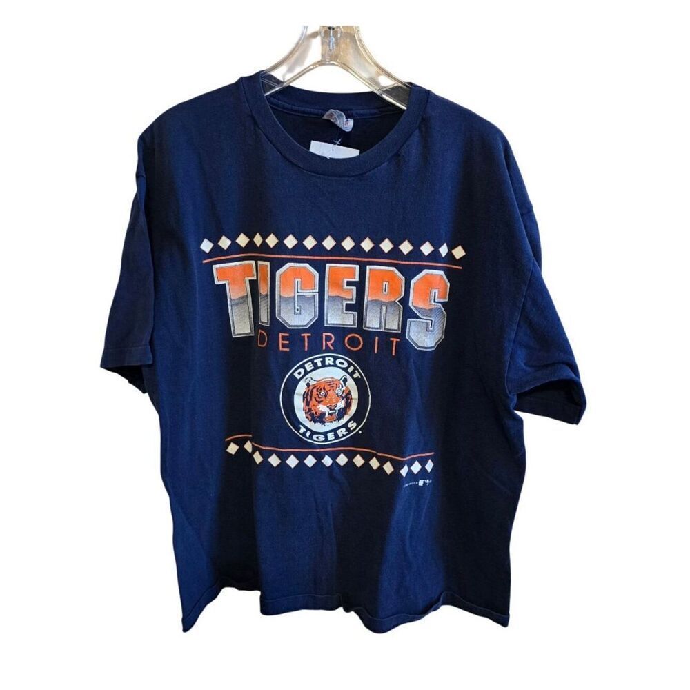 Detroit Tigers MLB Graphic Tee XL Navy Vintage Baseball Shirt